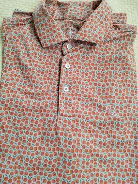 RHOBACK Orange Print Performance Polo Shirt Size L